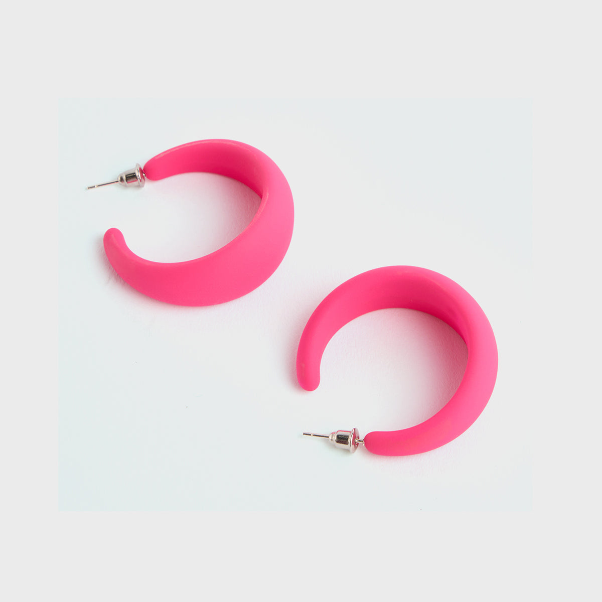 Paparazzi Charismatically Curvy Pink Hoop Earrings