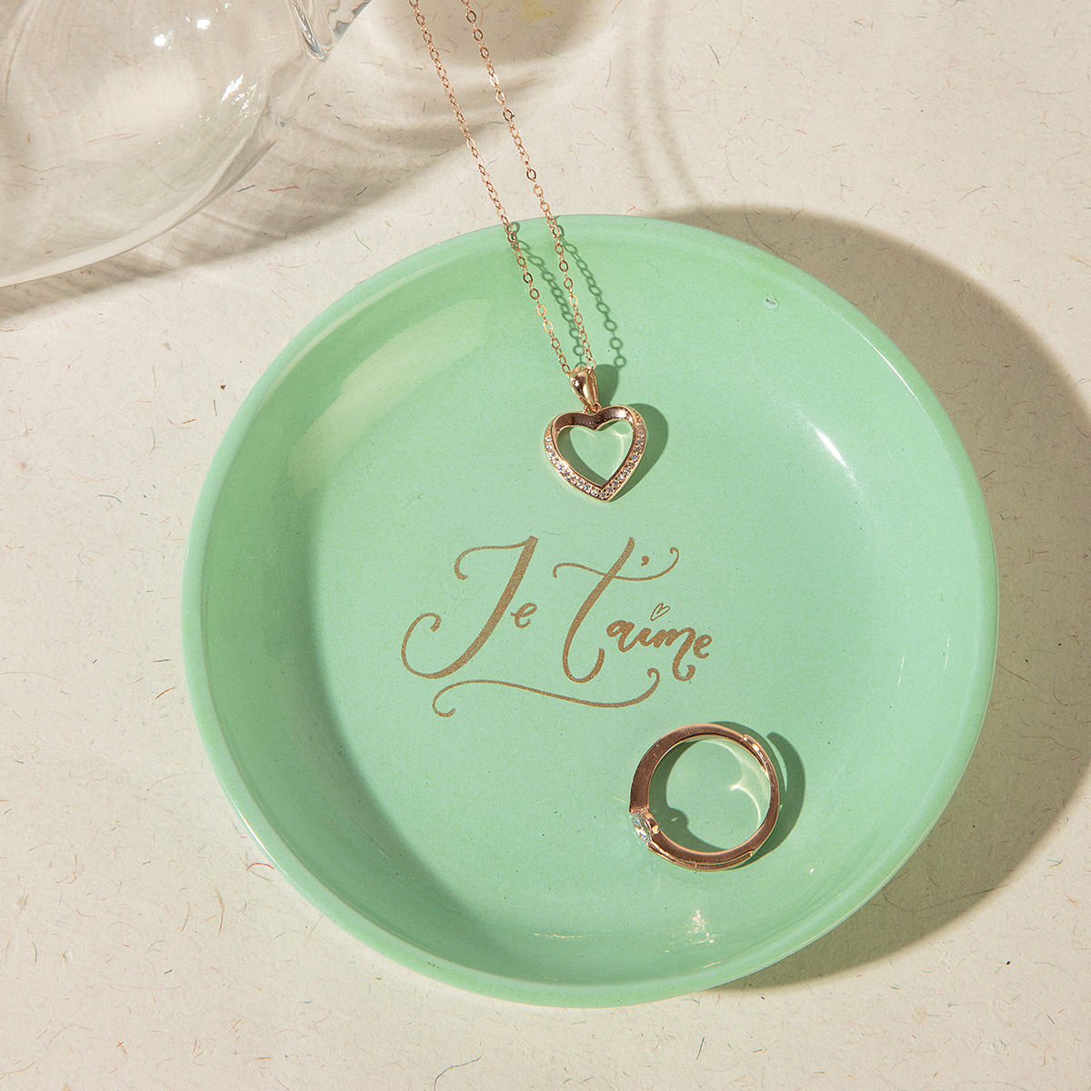 Minimalistic Turquoise Je T'aime Jewellery Dish