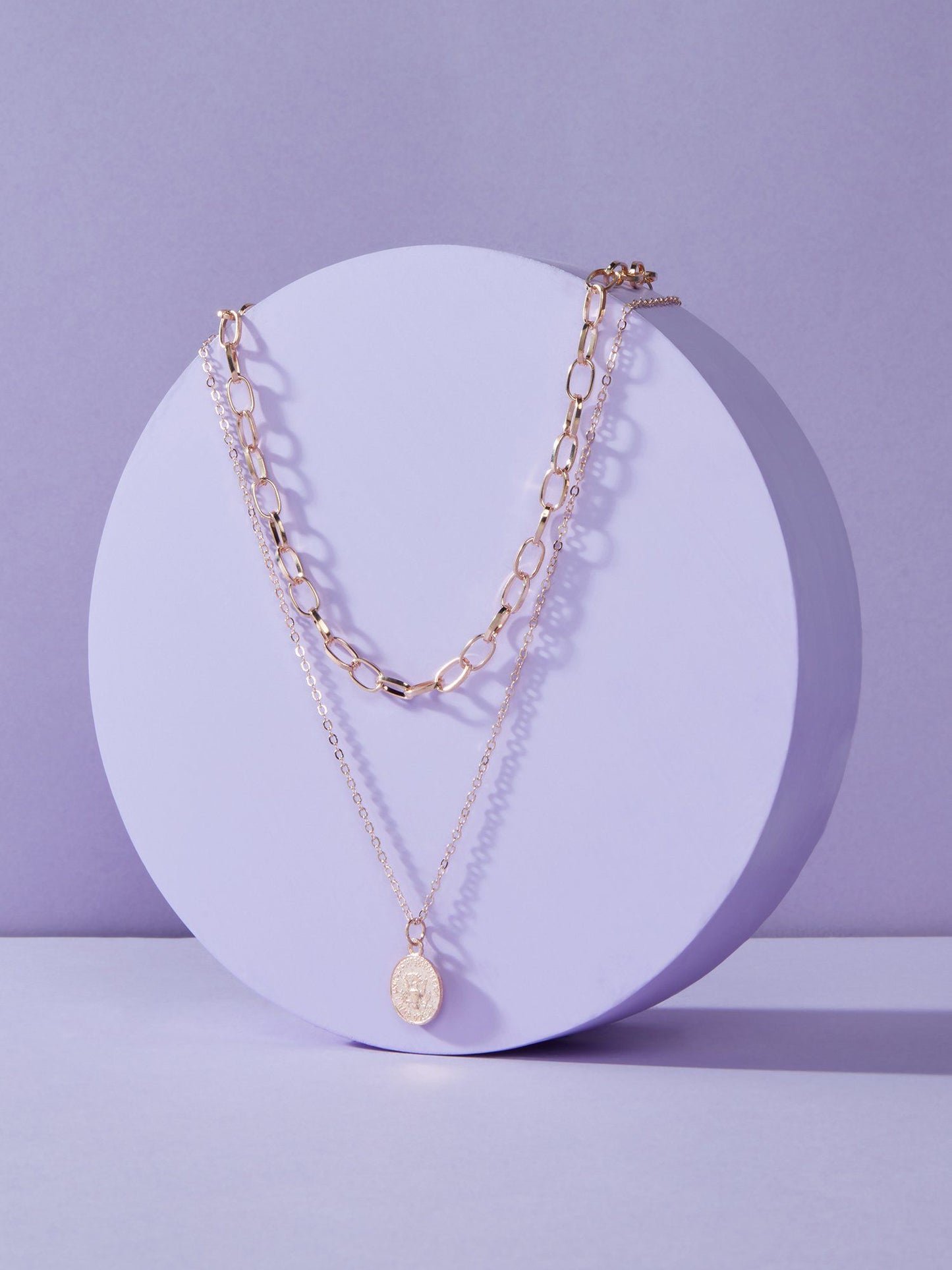 Contemporary Layered Gold Plated Necklace