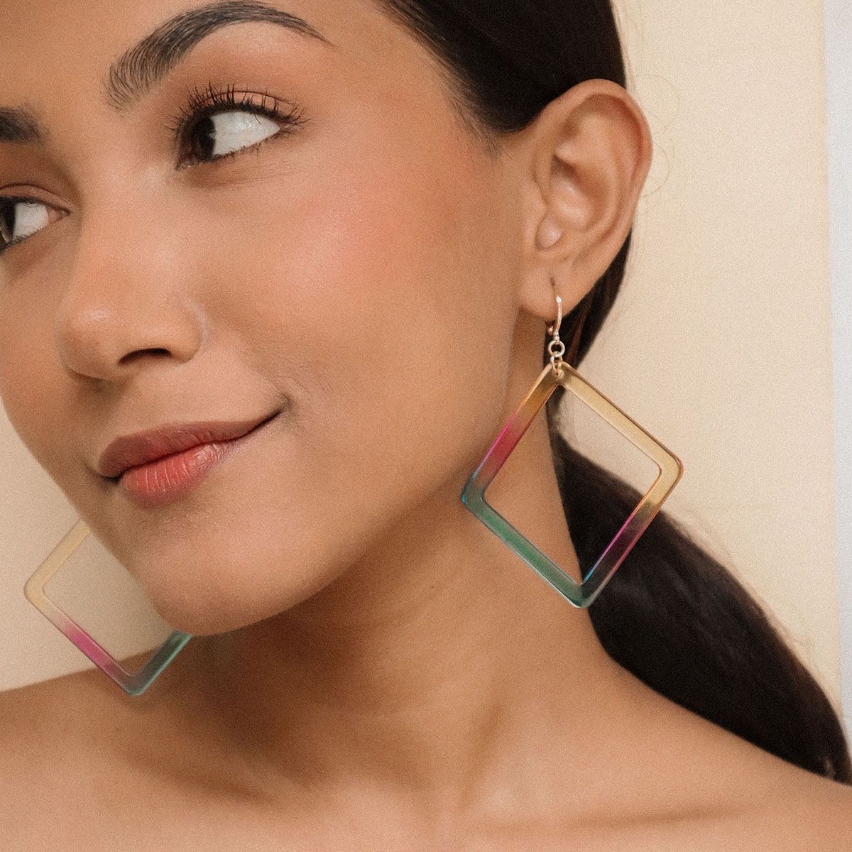 Colourful Beaded Rainbow Earrings – Digital Dress Room