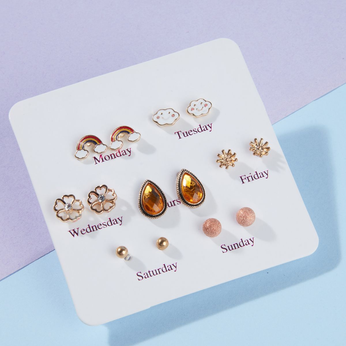 Pipa Bella by Nykaa Fashion Set of 7 Multi-Colour Stud Earrings Combo