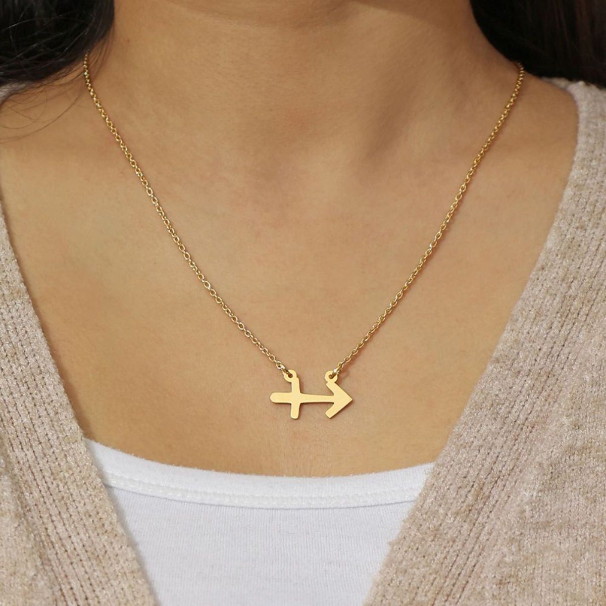 Gold sagittarius deals zodiac pendant