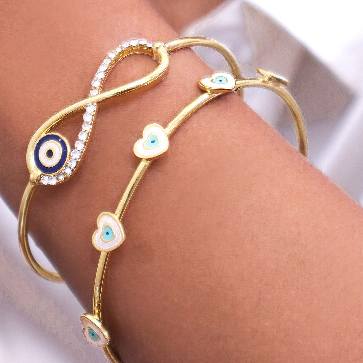 Infinity Evil Eye Cuff Bracelet