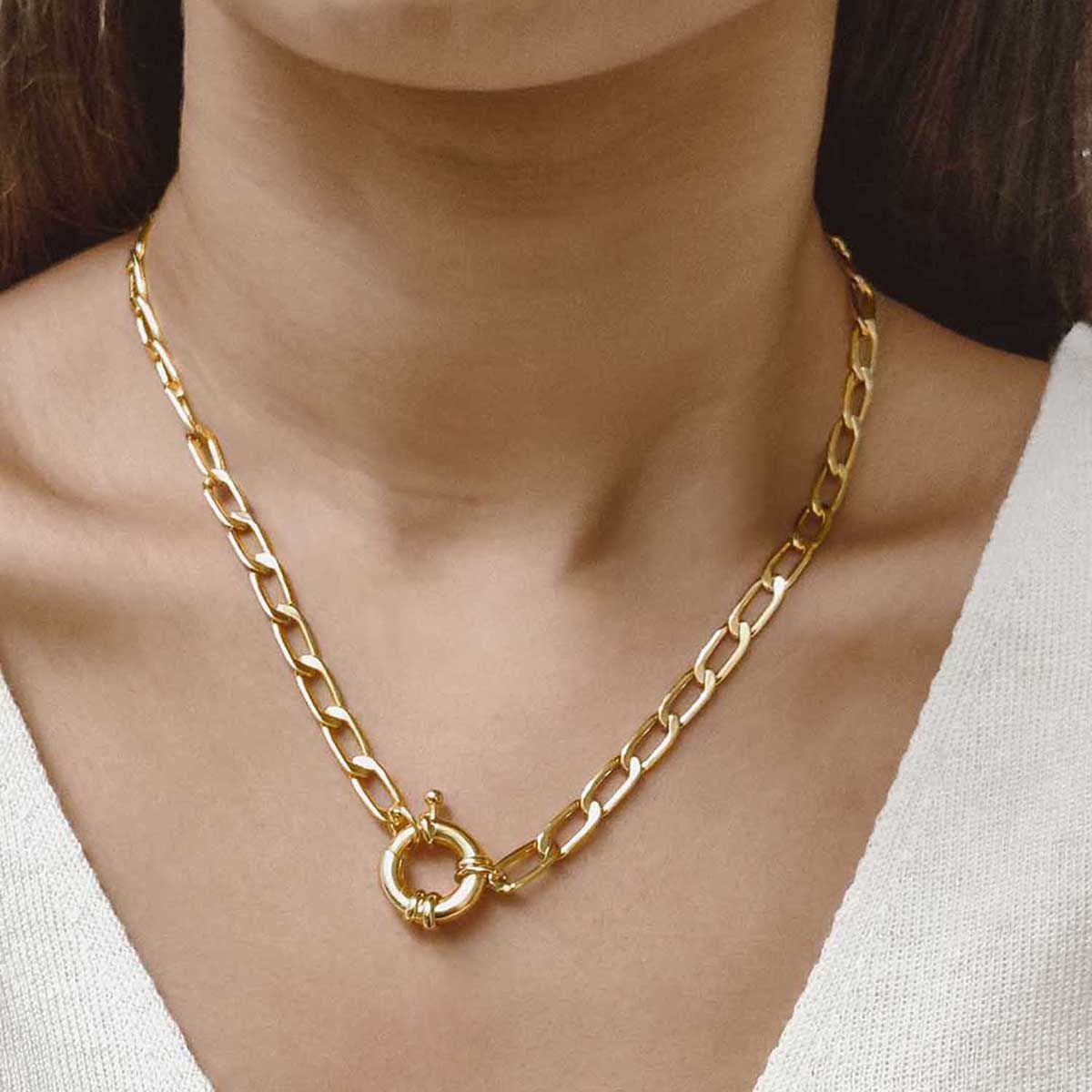 Pipa Bella Gold-Plated Box Chain With Sailor Clasp