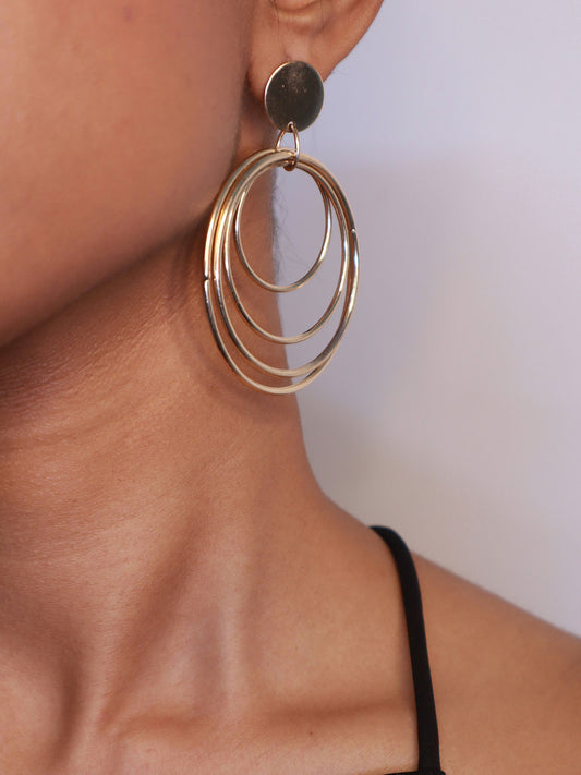 Statement Gold Looped Hoop Earrings