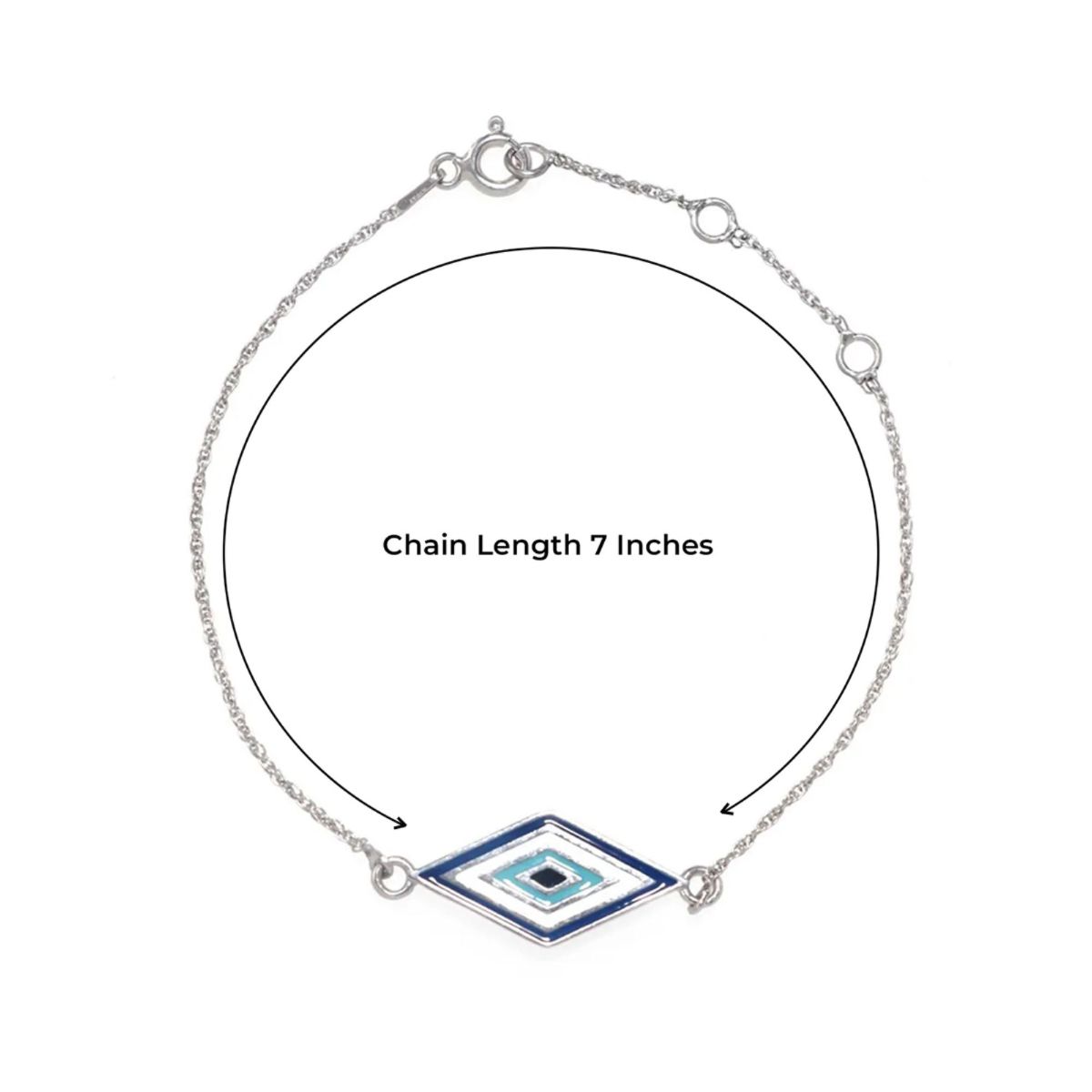 Minimal Silver Plated Enamel Evil Eye Bracelet