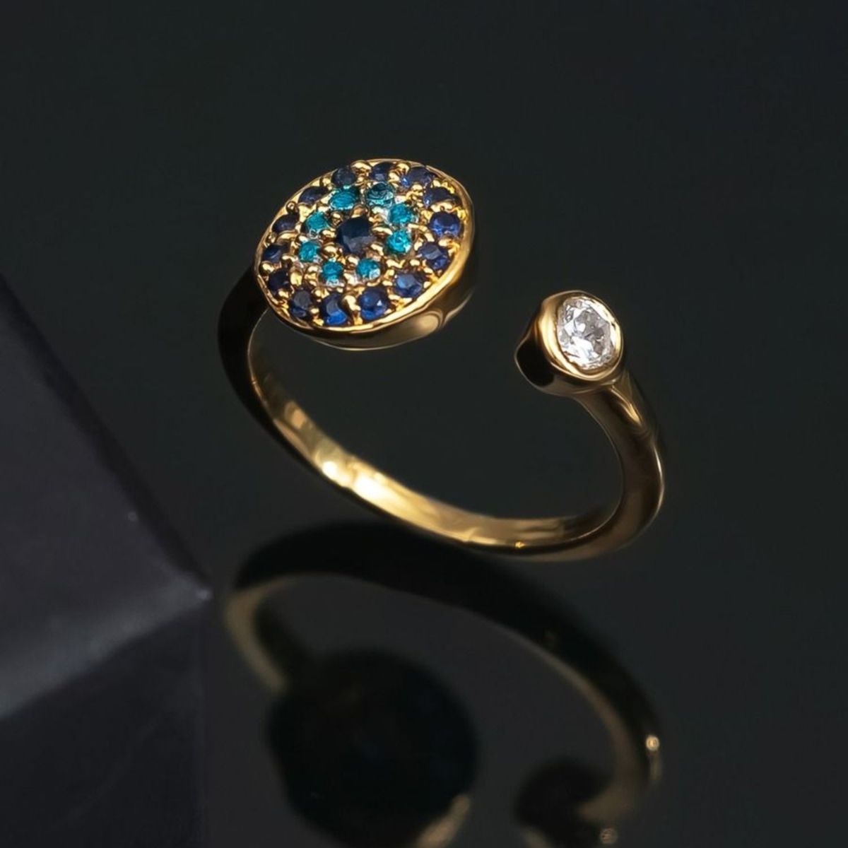 Pipa Bella Gold Plated Evil Eye Finger Ring