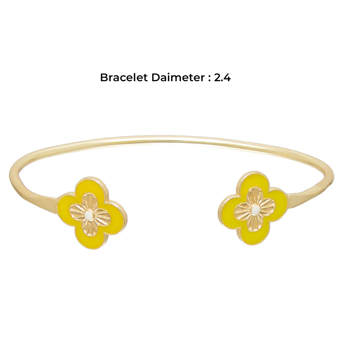 Pipa Bella Yellow Enamel Clover Leaf Charm Bracelet