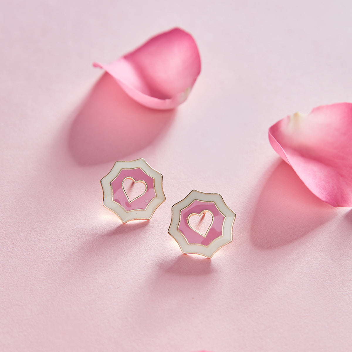 White and shop pink earrings