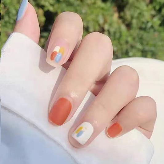 Orange Colour Pop Stick On Nails