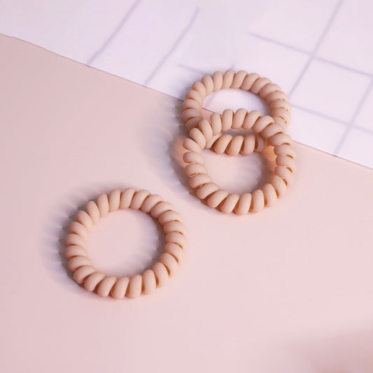 Set Of 3 Beige Wired Hair Tie