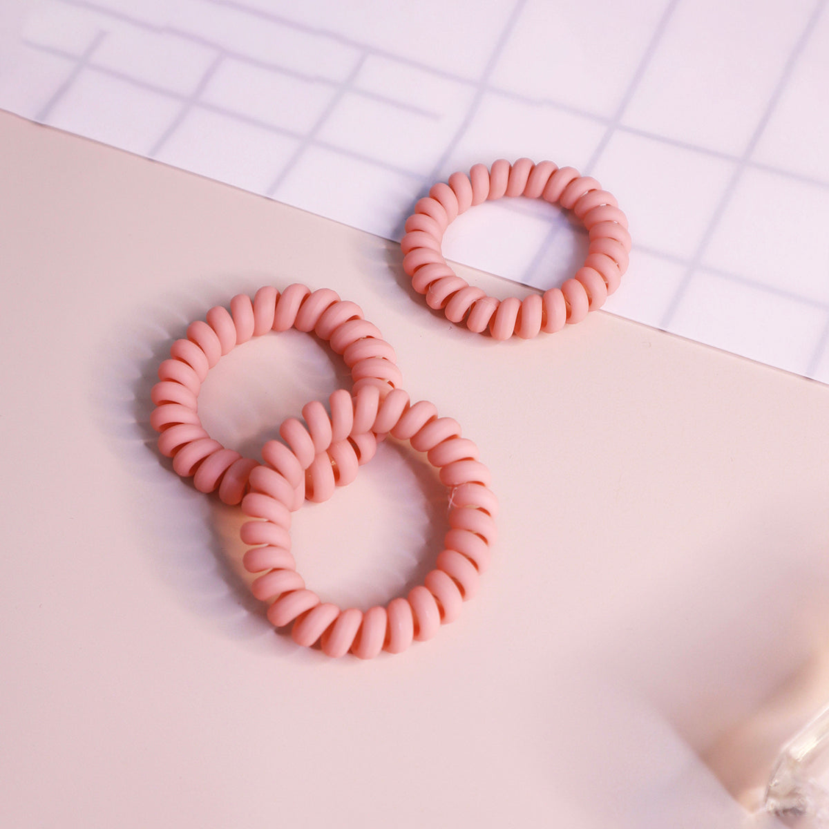 Set Of 3 Pink Wired Hair Tie