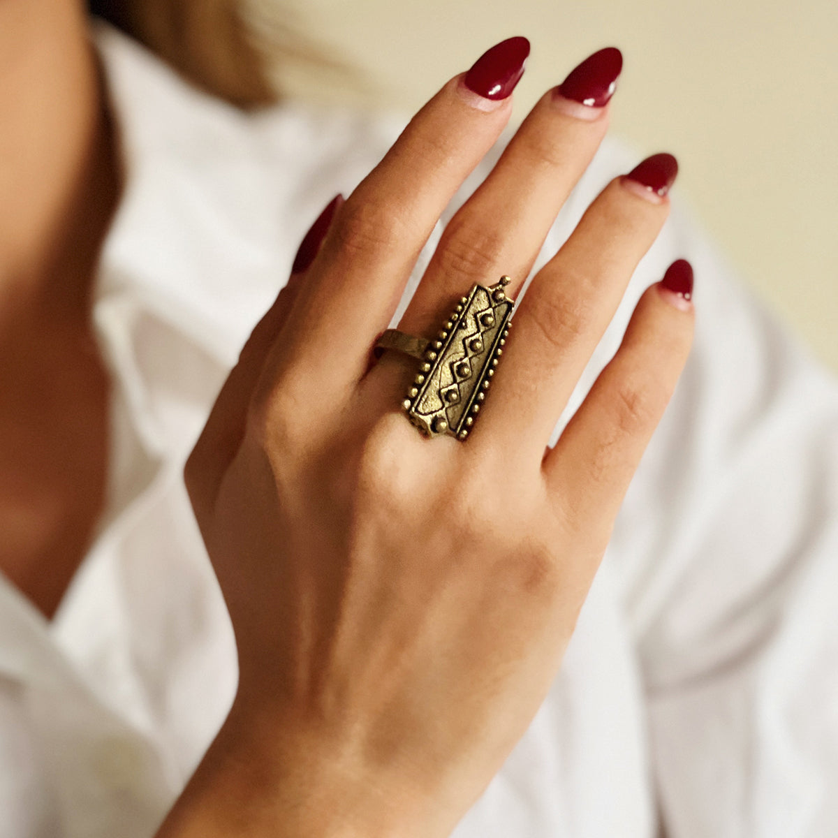 Festive Gold Oversized Ring