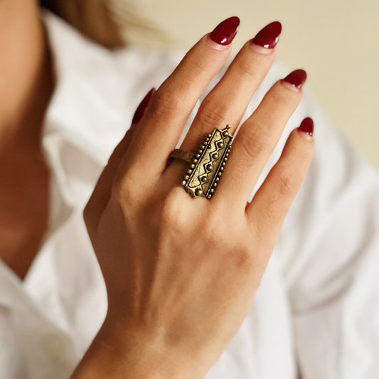 Festive Gold Oversized Ring