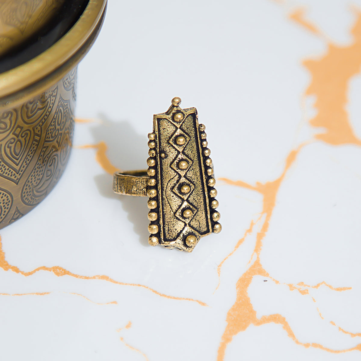 Festive Gold Oversized Ring