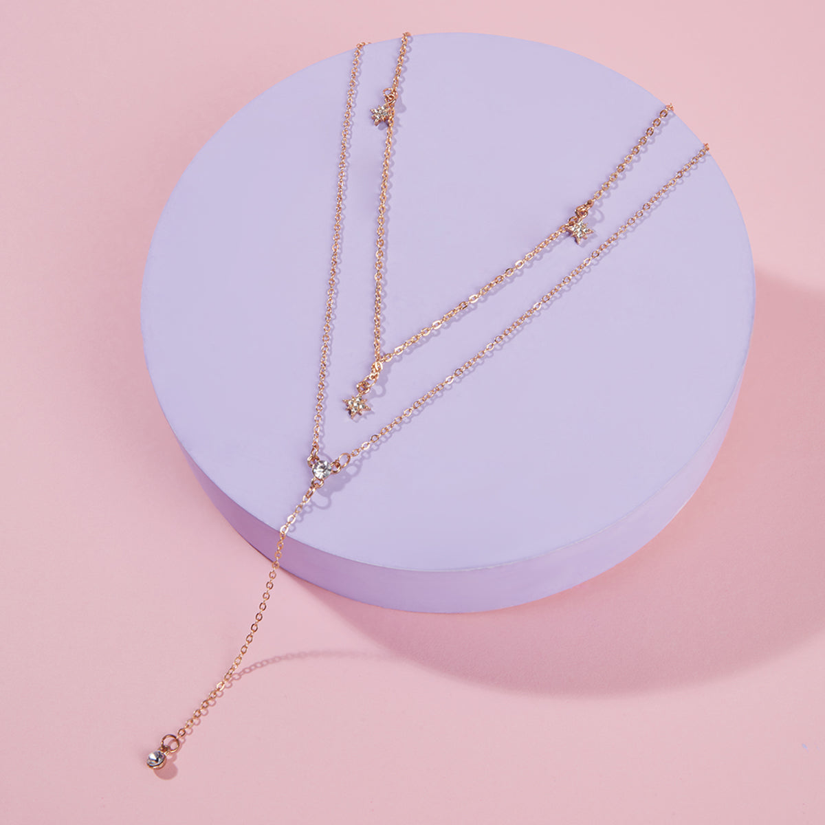 Minimal Pearl Layered Lariat Necklace