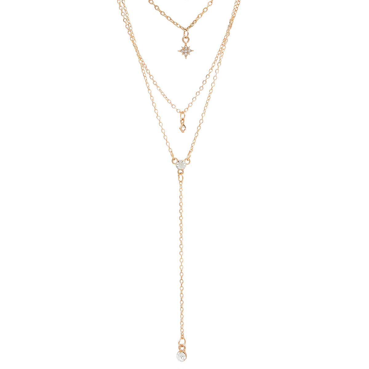 Minimal Pearl Layered Lariat Necklace