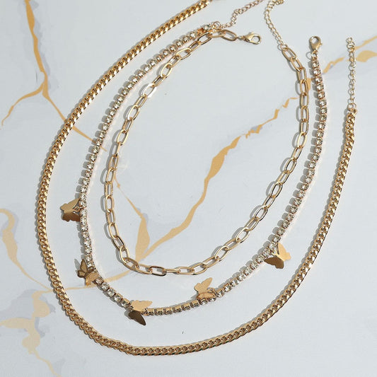 Chic Three Layered Chain Necklace