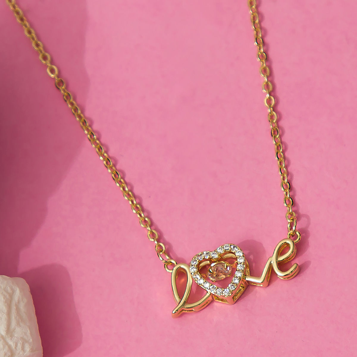 Gold Toned Heart Of Love Necklace