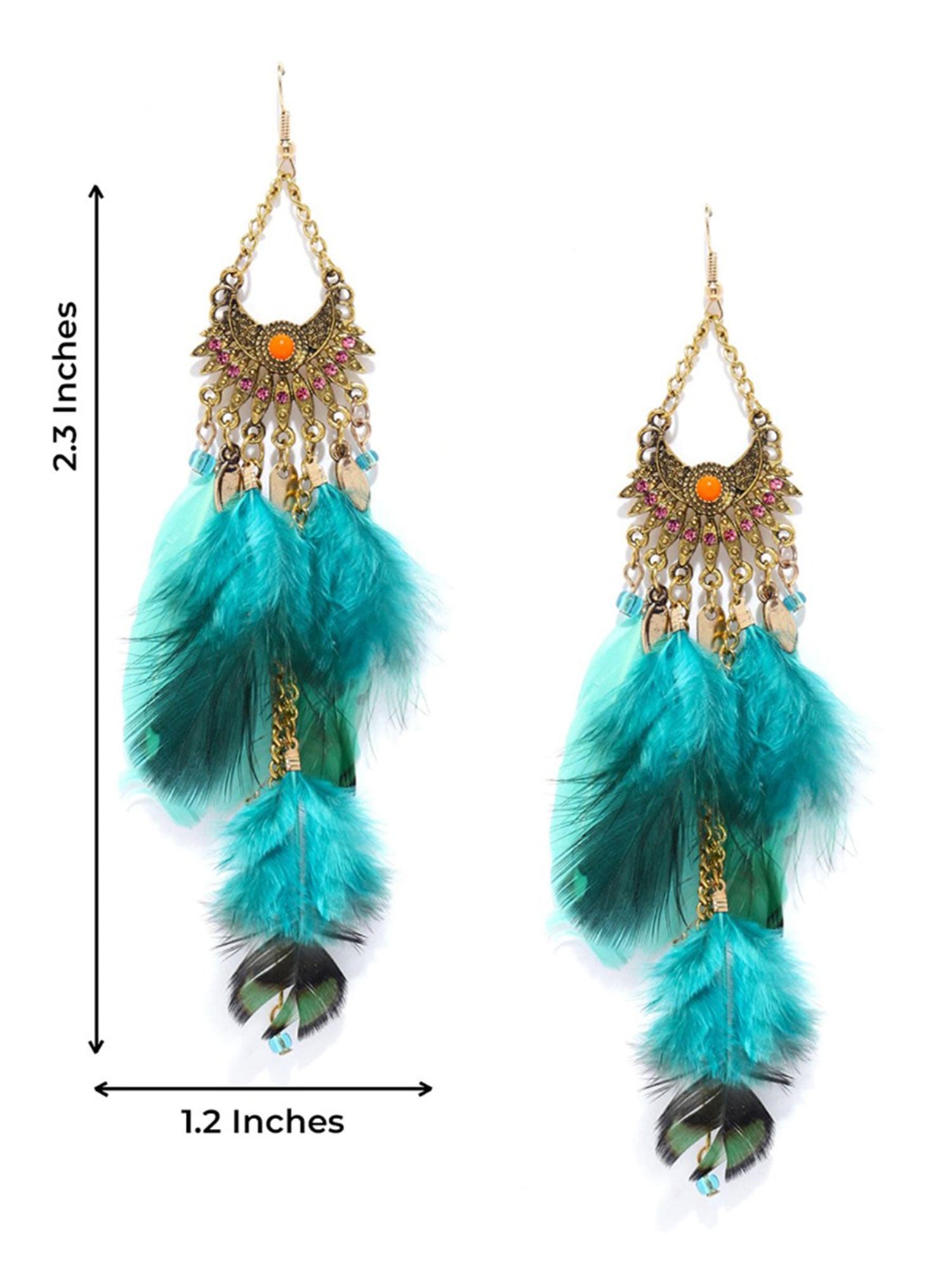 Peacock n Feather Earrings – Himalayan Trading Post Ltd